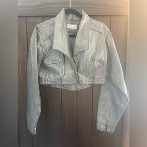 Silver denim bolero jacket